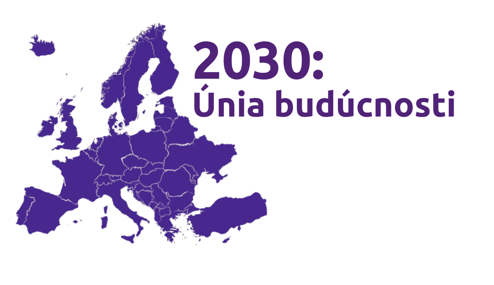 Mapa EÚ s popisom 2030 únia budúcnosti